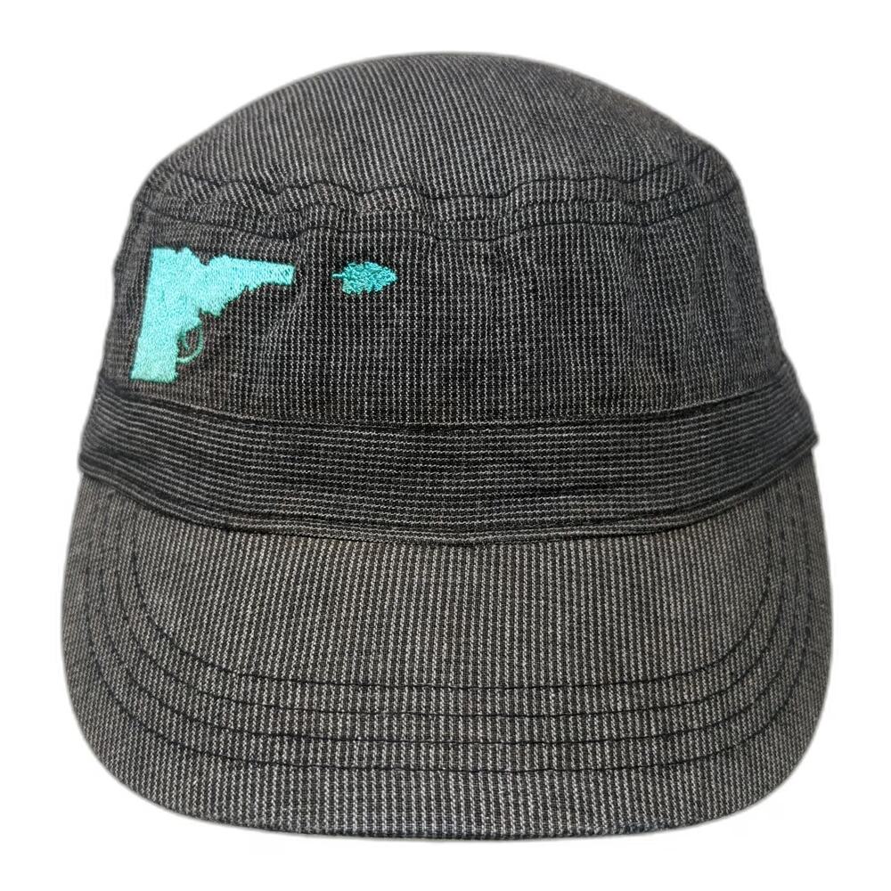 District Army Cap Gray One Size Embroidered Handgun Gun Cotton Strapback Hat
